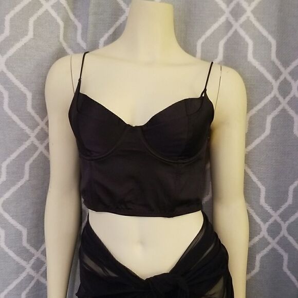 [F21] Black Bustier Corset Top Large - Picture 5 of 12